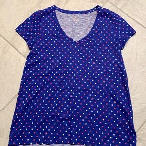 Lilly pulled her extra extra small cotton T-shirt